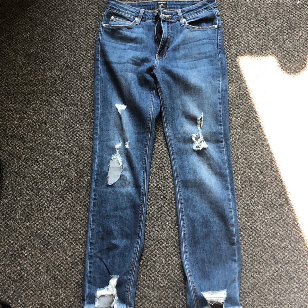 Dark denim ripped jeans